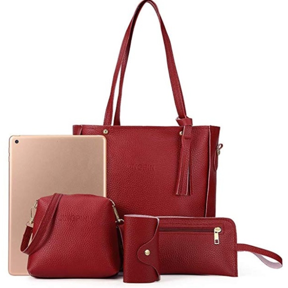 1 LEFT!! Wine Pebbled Leather Total Travel Set - Picture 7 of 8